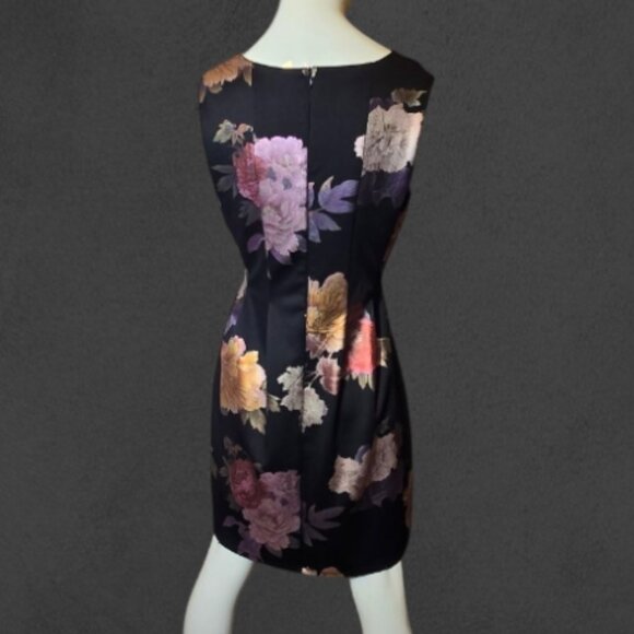 Black Dress With Metallic Flowers STELLA & JULIE sz 10 - Picture 3 of 5